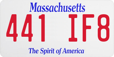 MA license plate 441IF8