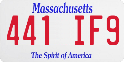 MA license plate 441IF9