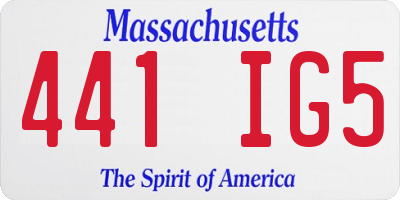 MA license plate 441IG5