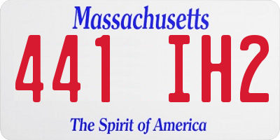 MA license plate 441IH2