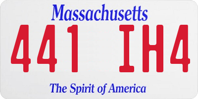 MA license plate 441IH4