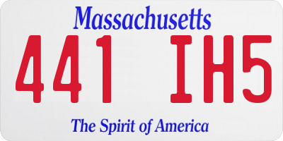 MA license plate 441IH5