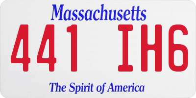 MA license plate 441IH6