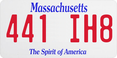 MA license plate 441IH8