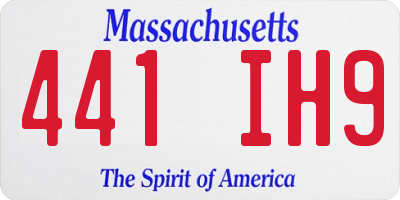 MA license plate 441IH9
