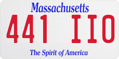 MA license plate 441II0