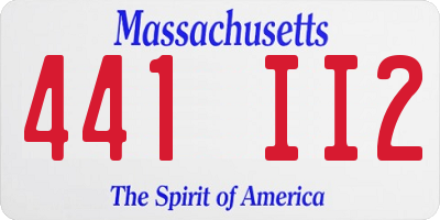 MA license plate 441II2