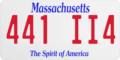 MA license plate 441II4