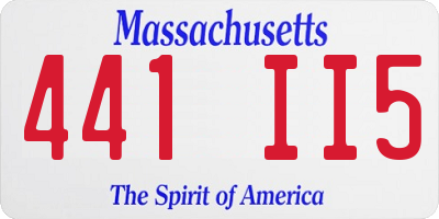 MA license plate 441II5