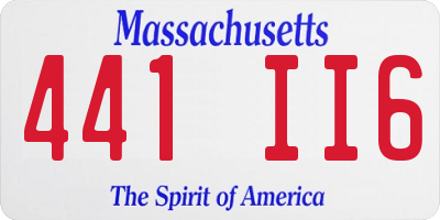 MA license plate 441II6