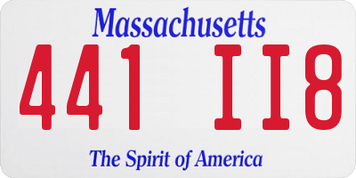MA license plate 441II8