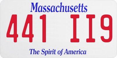 MA license plate 441II9