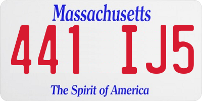 MA license plate 441IJ5