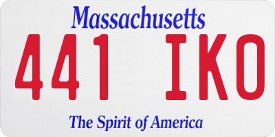 MA license plate 441IK0