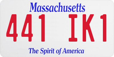 MA license plate 441IK1
