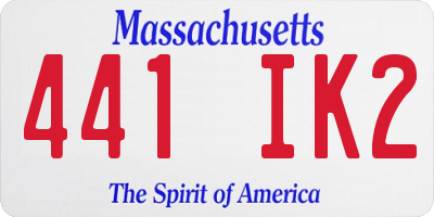 MA license plate 441IK2