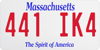 MA license plate 441IK4