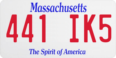 MA license plate 441IK5