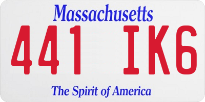 MA license plate 441IK6