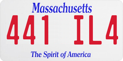 MA license plate 441IL4