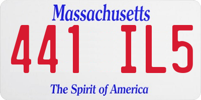 MA license plate 441IL5