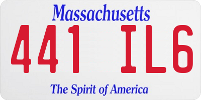 MA license plate 441IL6