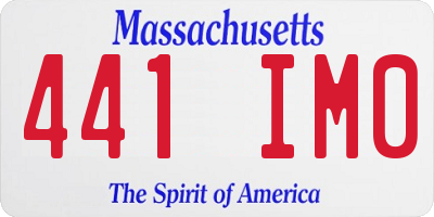 MA license plate 441IM0