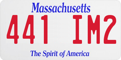 MA license plate 441IM2