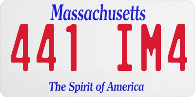 MA license plate 441IM4