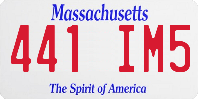 MA license plate 441IM5
