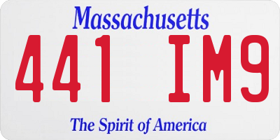 MA license plate 441IM9