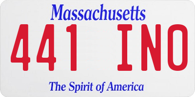 MA license plate 441IN0