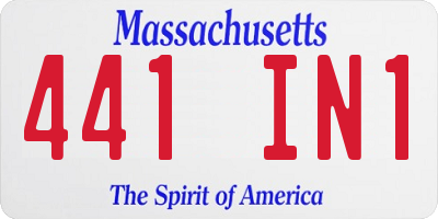 MA license plate 441IN1