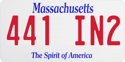 MA license plate 441IN2