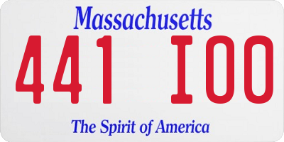 MA license plate 441IO0