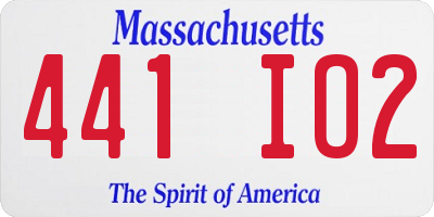 MA license plate 441IO2