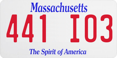 MA license plate 441IO3