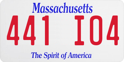 MA license plate 441IO4