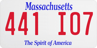 MA license plate 441IO7