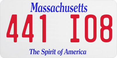 MA license plate 441IO8