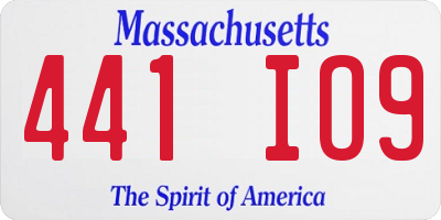 MA license plate 441IO9
