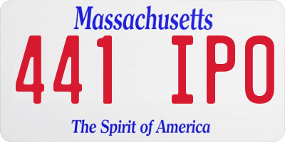 MA license plate 441IP0