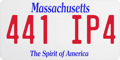 MA license plate 441IP4