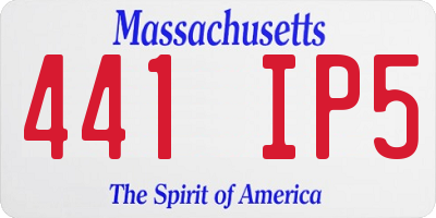 MA license plate 441IP5