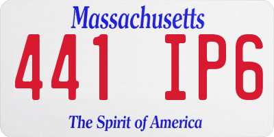 MA license plate 441IP6