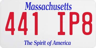MA license plate 441IP8
