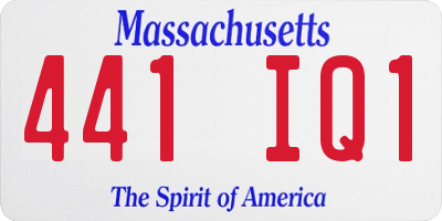 MA license plate 441IQ1