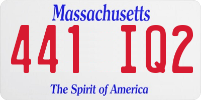 MA license plate 441IQ2