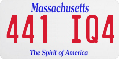 MA license plate 441IQ4
