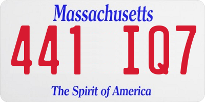MA license plate 441IQ7
